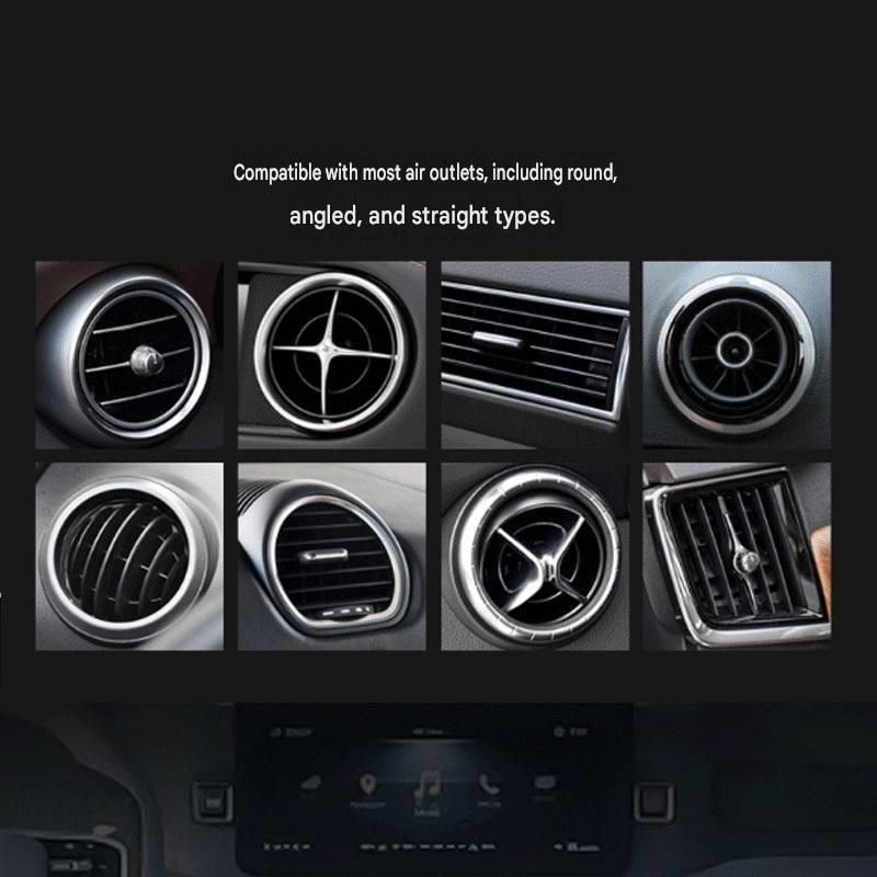 Grey Car Vent Air Freshener Diffuser (Includes a 10ml empty essential oil bottle) 3-Speed Adjustable Aroma Atomiser – Compact Aluminum Alloy USB Essential Oil Car Fragrance Clip