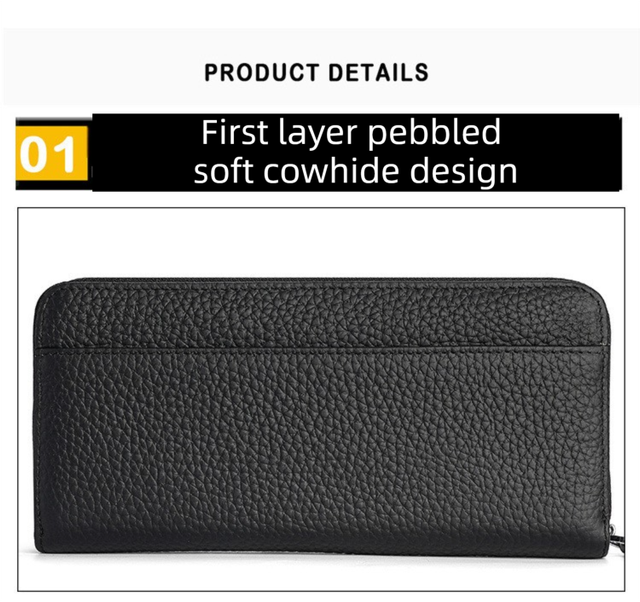 Orange Genuine Leather Women's Long Wallet with RFID Blocking & Hidden NFC  - Large Capacity Phone Purse with 180° Zipper Closure, 18 Card Slots, Coin/Cash Pockets and for Daily Travel Use