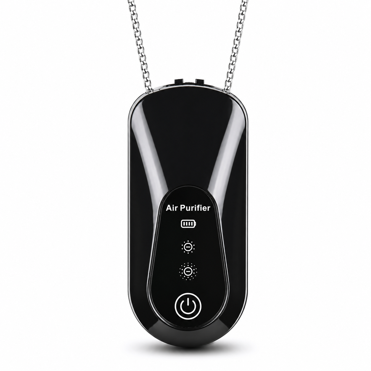 2PCS Black Wearable Air Purifier Necklace with 2 Adjustable Modes - Portable Mini Negative Ion Purifier, Filterless Zero Consumables, Type C Charging and Long Battery Life
