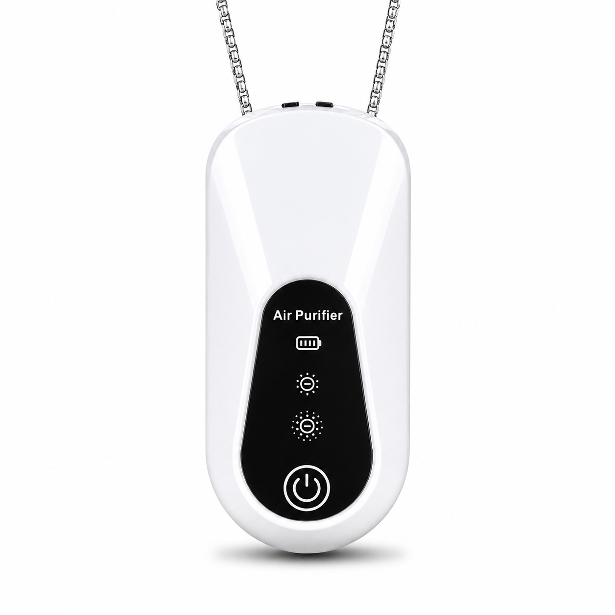 2PCS White Wearable Air Purifier Necklace with 2 Adjustable Modes - Portable Mini Negative Ion Purifier, Filterless Zero Consumables, Type C Charging and Long Battery Life