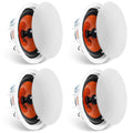 4 PCs 203.2 mm in Ceiling Speakers, 100-Watts, Flush Mount Ceiling & in-Wall Speakers System with 8ΩImpedance 89dB Sensitivity, for Home Kitchen Living Room Bedroom or Covered Outdoor Porches