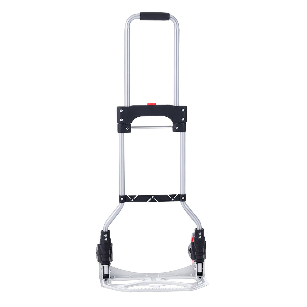 Folding Hand Truck, 80 kg Load Capacity, Aluminum Portable Cart, Convertible Hand Truck and Dolly with Telescoping Handle and Rubber Wheels, Ultra Lightweight Super Strong for Moving Warehouse