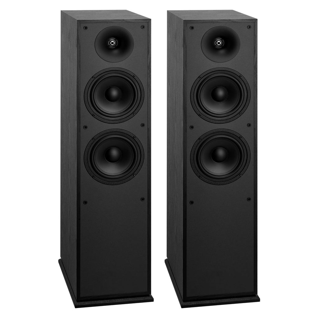 Floorstanding Speakers, 2-Way, Floor-Standing Tower Speakers with 25.4 mm Tweeter, Dual 165.1 mm Woofers, 400W Peak, 65Hz–20kHz Frequency Response, Durable MDF Enclosure, for Home Audio, Pair