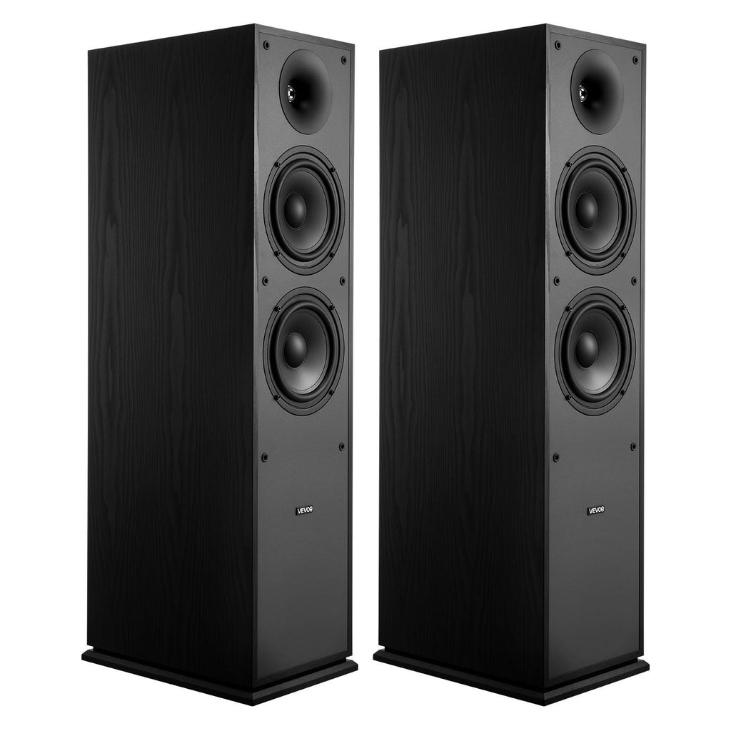 Floorstanding Speakers, 2-Way, Floor-Standing Tower Speakers with 25.4 mm Tweeter, Dual 165.1 mm Woofers, 400W Peak, 65Hz–20kHz Frequency Response, Durable MDF Enclosure, for Home Audio, Pair