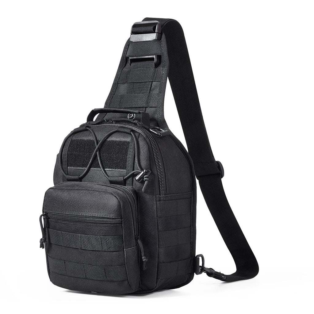 Tactical Sling Bag 10L Military Rover Shoulder Sling Backpack Black