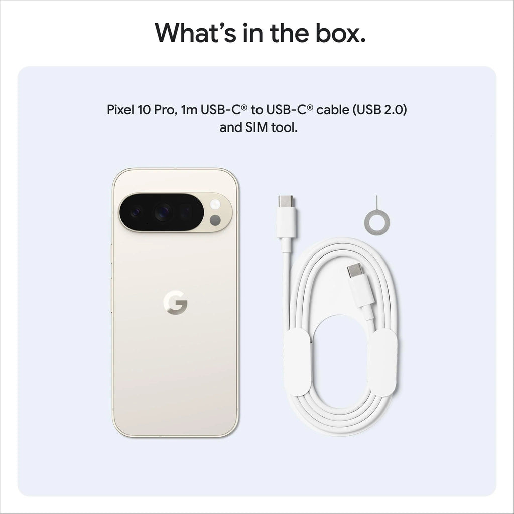 Google Pixel 10 Pro 5G 128GB - Porcelain (GA10312-CA)*AU STOCK*, 6.3", OLED, 120Hz, 16GB/128GB, 50MP/42MP, Single+ eSIM, 4870mAh, 2 Years Warranty