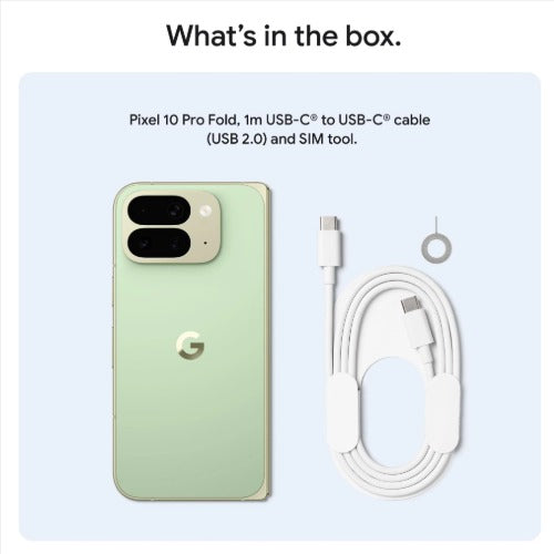 Google Pixel 10 Pro Fold 5G 256GB - Jade (GA10092-US)*AU STOCK*, 8*, OLED,120Hz, 16GB/256GB, 48MP/10MP, Single+ eSIM, 5015mAh, 2 Years Warranty